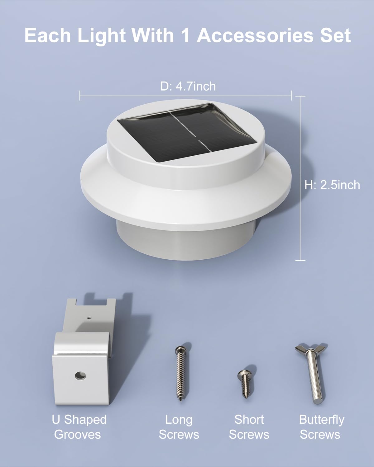 FALOVE 8-pack solar gutter light no-drill installation for quick setup
