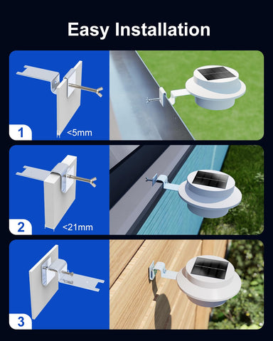 FALOVE 8-pack solar gutter light on deck offers ambient outdoor safety