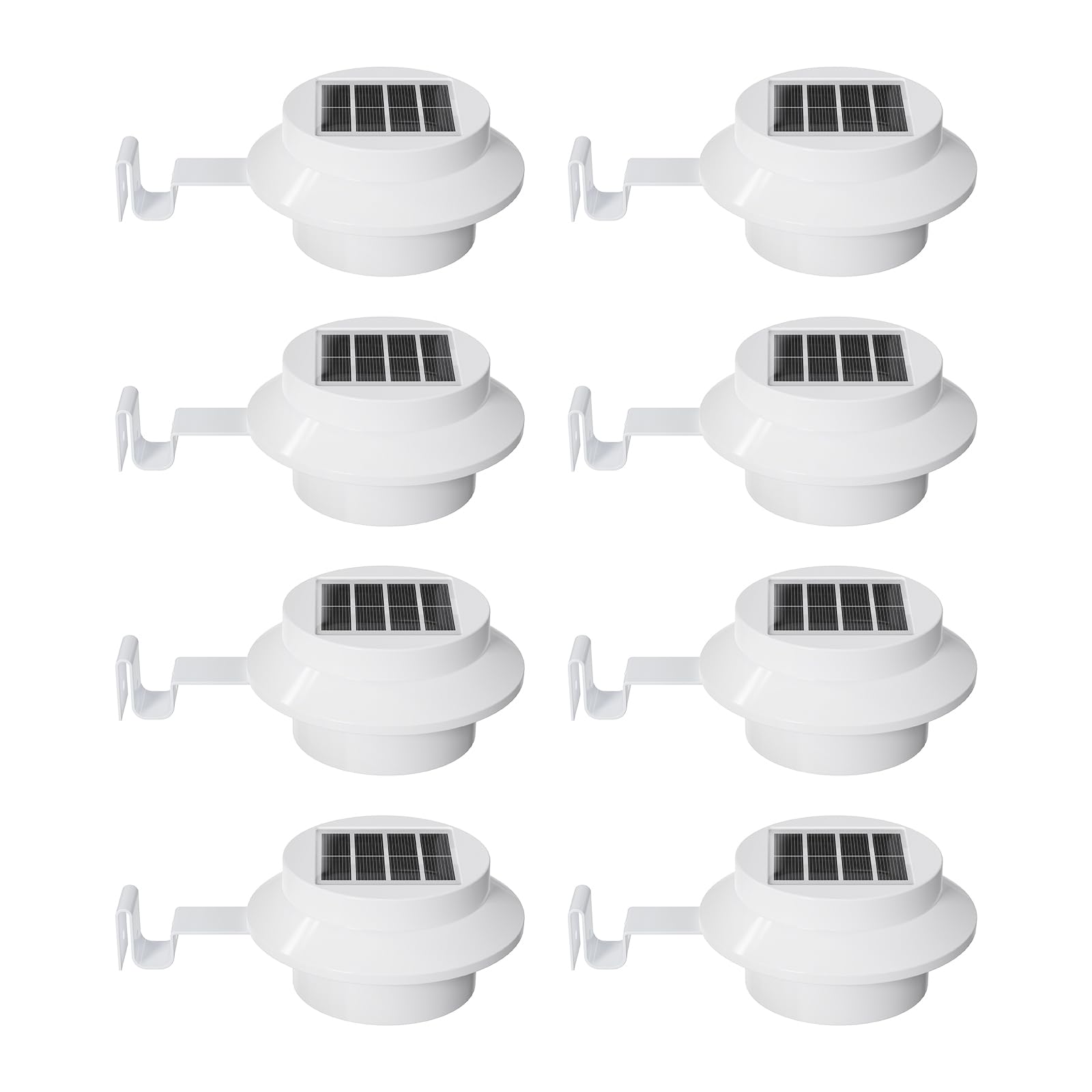 FALOVE 8-pack solar gutter light on gutter provides weatherproof path illumination