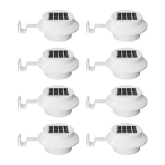 FALOVE 8-pack solar gutter light on gutter provides weatherproof path illumination