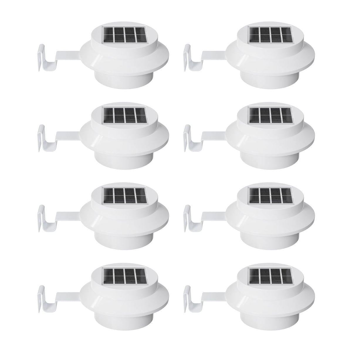 FALOVE 8-pack solar gutter light on gutter provides weatherproof path illumination