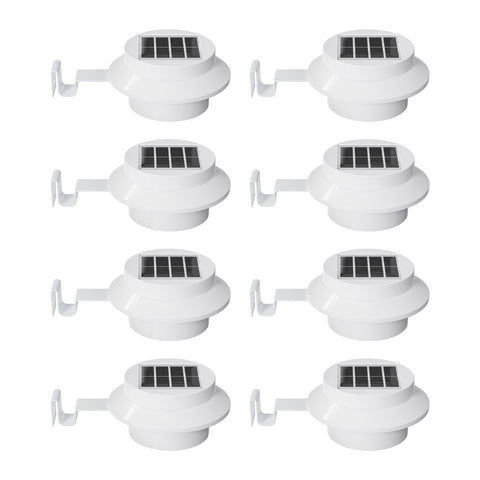 FALOVE 8-pack solar gutter light on gutter provides weatherproof path illumination