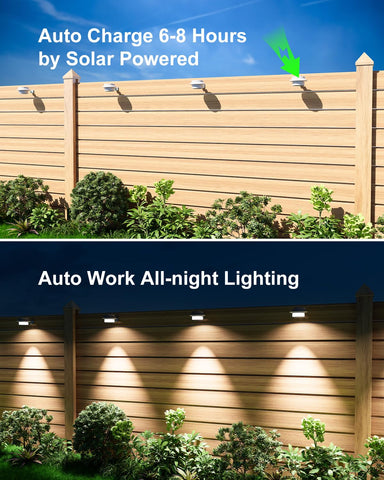 FALOVE 8-pack solar gutter light soft glow brightens walkways warmly