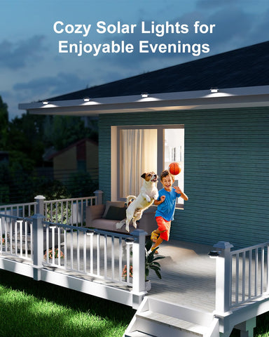 FALOVE 8-pack solar gutter light wall-mount for easy outdoor lighting