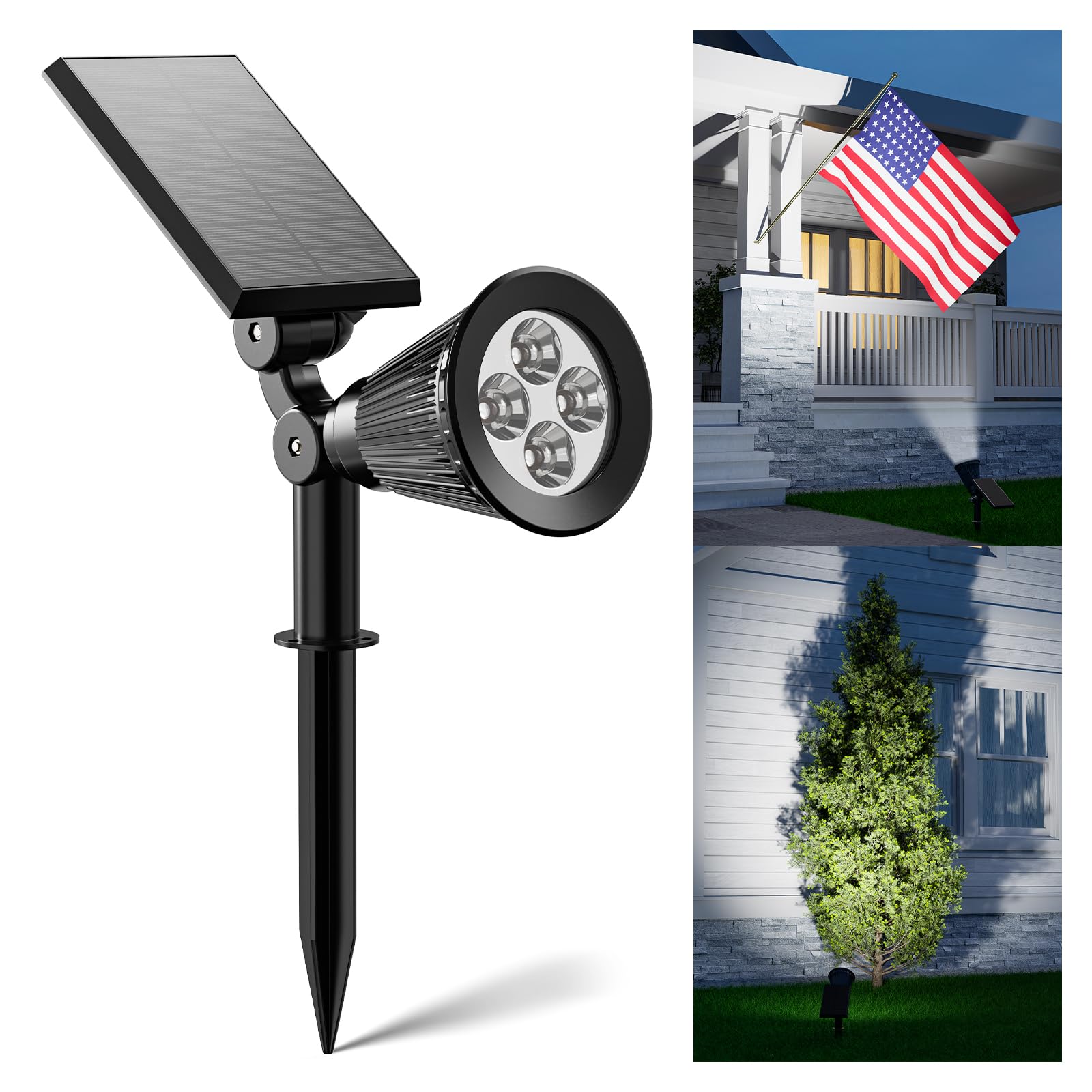 FALOVE solar spot light illuminates a garden path at dusk for added safety
