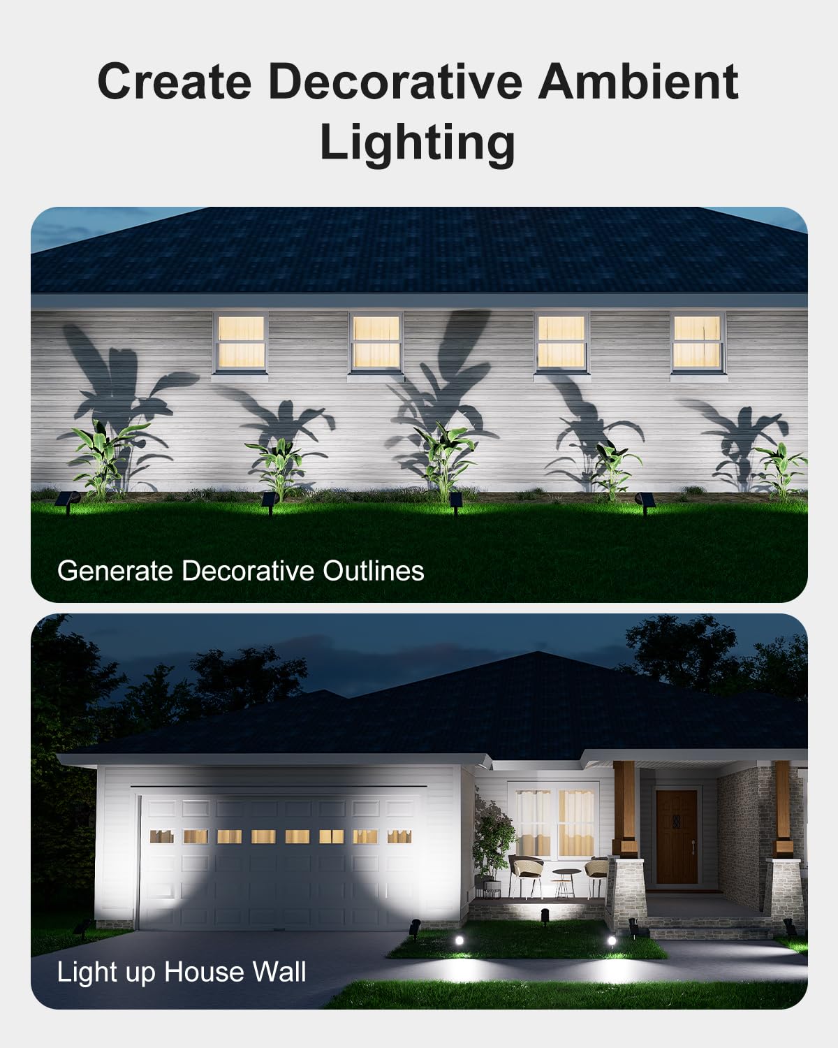 FALOVE solar spotlight on a number sign for clear nighttime visibility