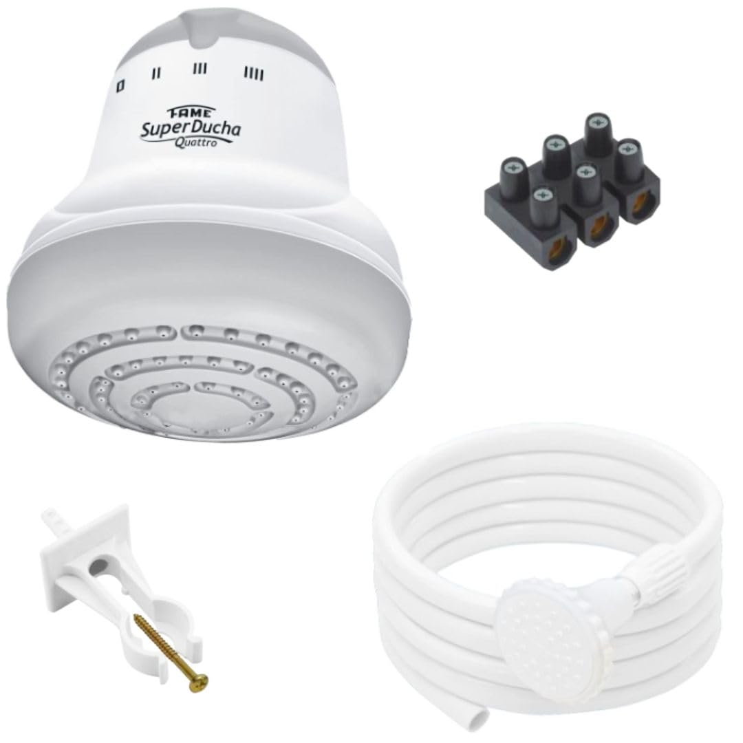 FAME shower head and 5.2 ft hose with bidet feature for flexible showering.