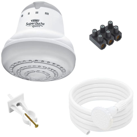 FAME shower head and 5.2 ft hose with bidet feature for flexible showering.