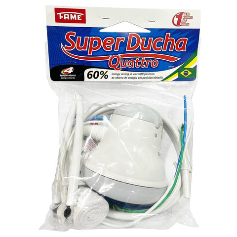 FAME electric shower body made of heat resistant polypropylene for durability.