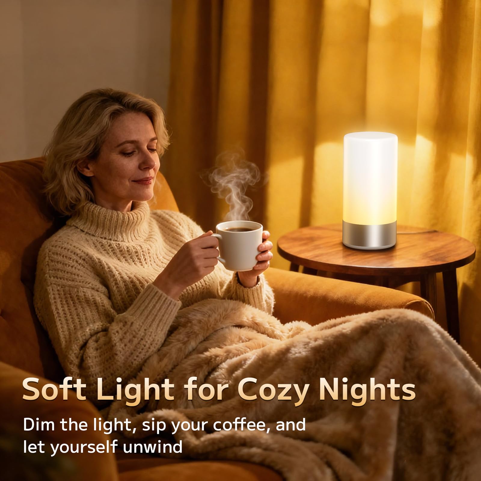 Famigreta night light with smooth shade for even glow