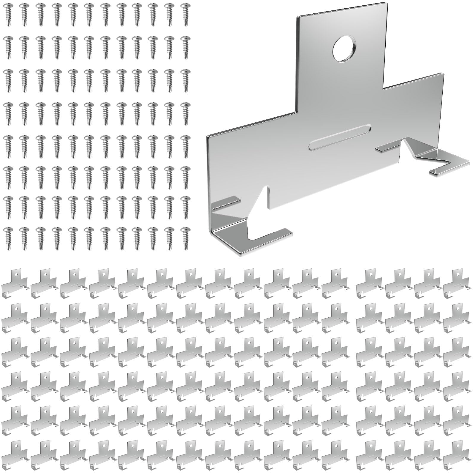 Famiron 96pcs retrofit C clips with screws for 5-6 inch cans, durable installation.