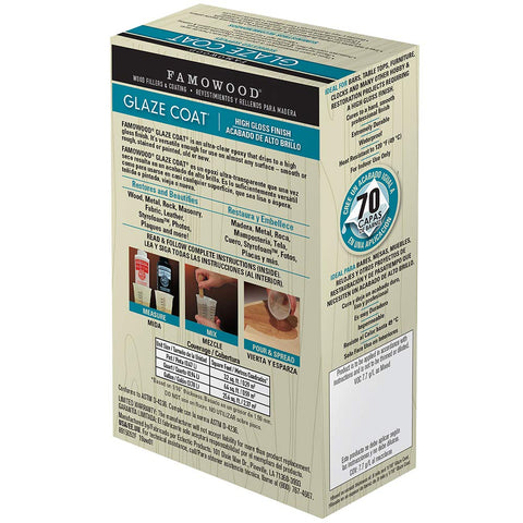Famowood Glaze Coat high-gloss surface seal for artwork, furniture, and crafts.