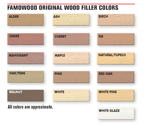FamoWood sanding-ready Oak/Teak filler for quick finishing.