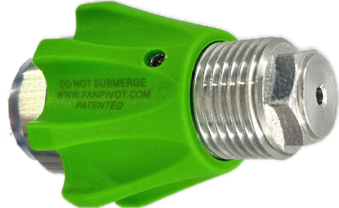 Fan Pivot on airless spray gun attachment enhances control during long spraying sessions.