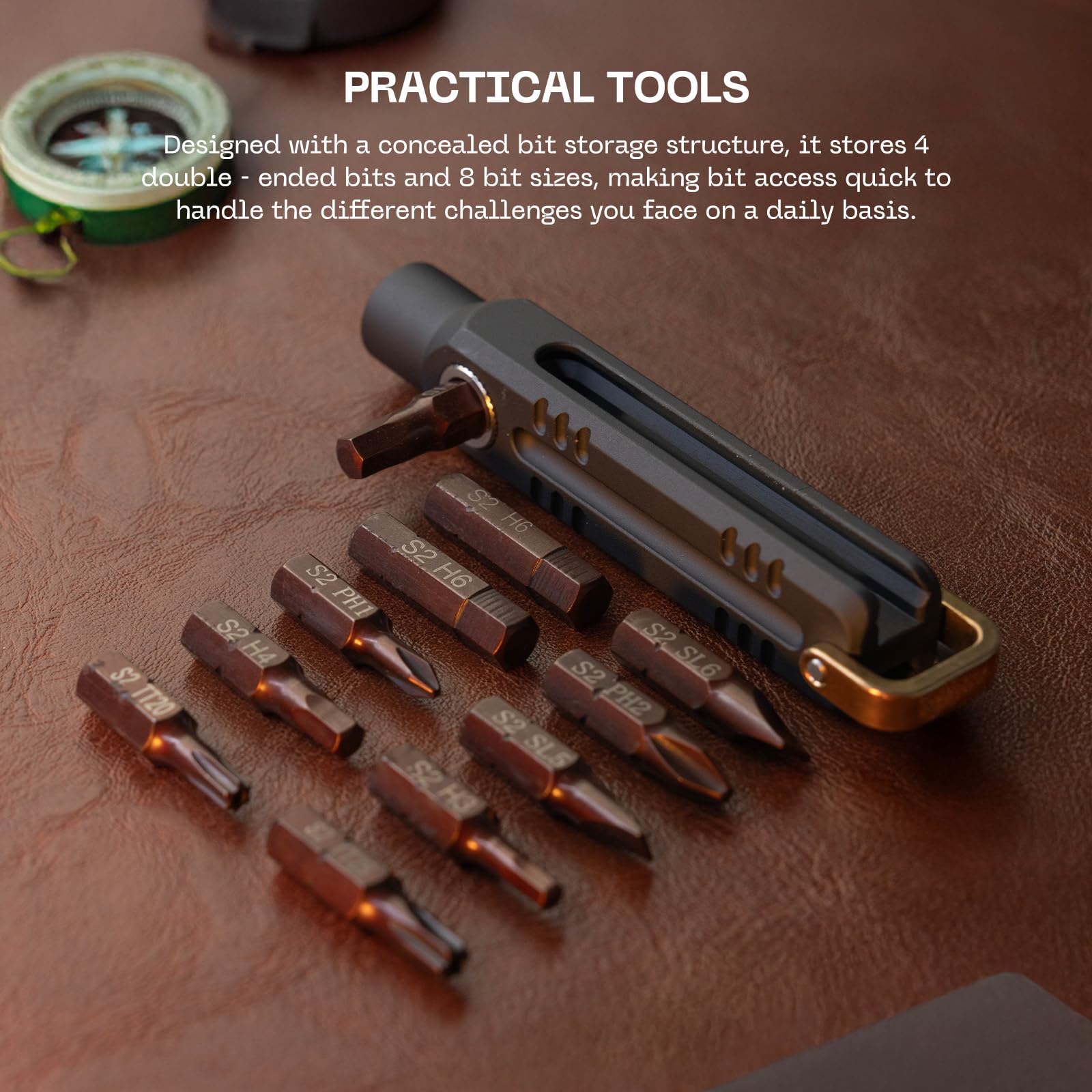 FANAUE EDC precision screwdriver anti-slip grip for stable control even with stubborn screws.