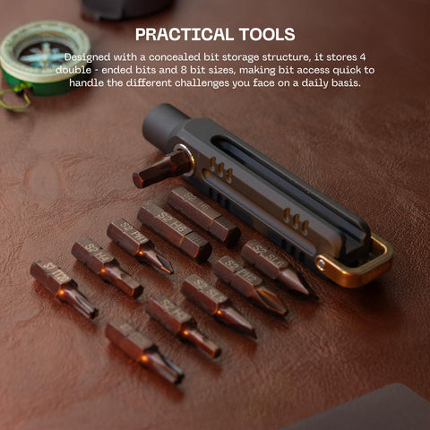 FANAUE EDC precision screwdriver anti-slip grip for stable control even with stubborn screws.
