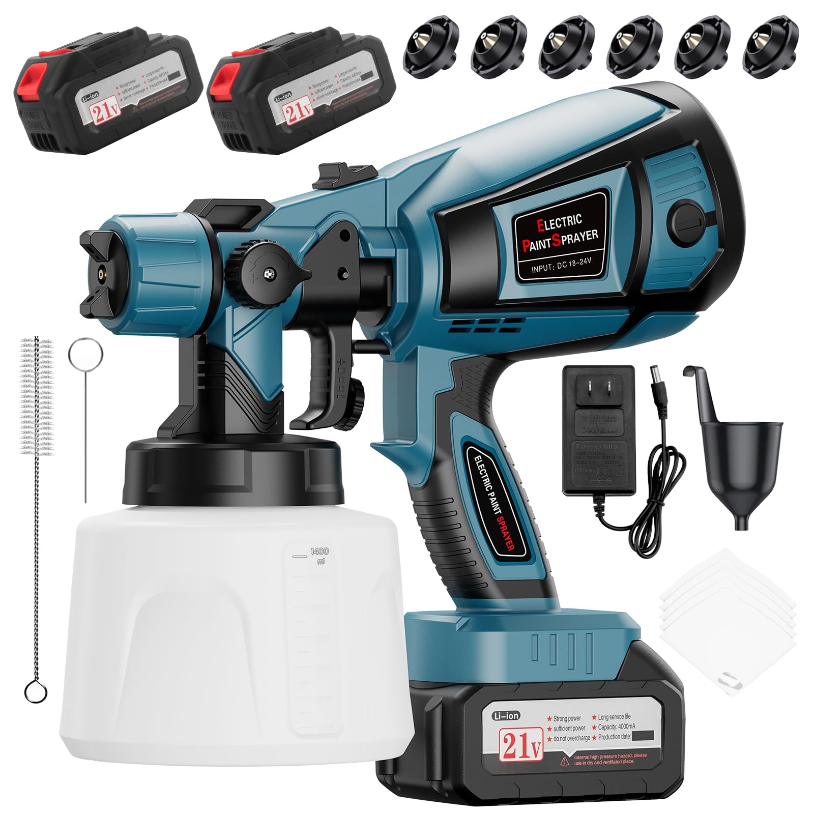 FANBDEDGE cordless paint sprayer with dual batteries for cord-free wall painting