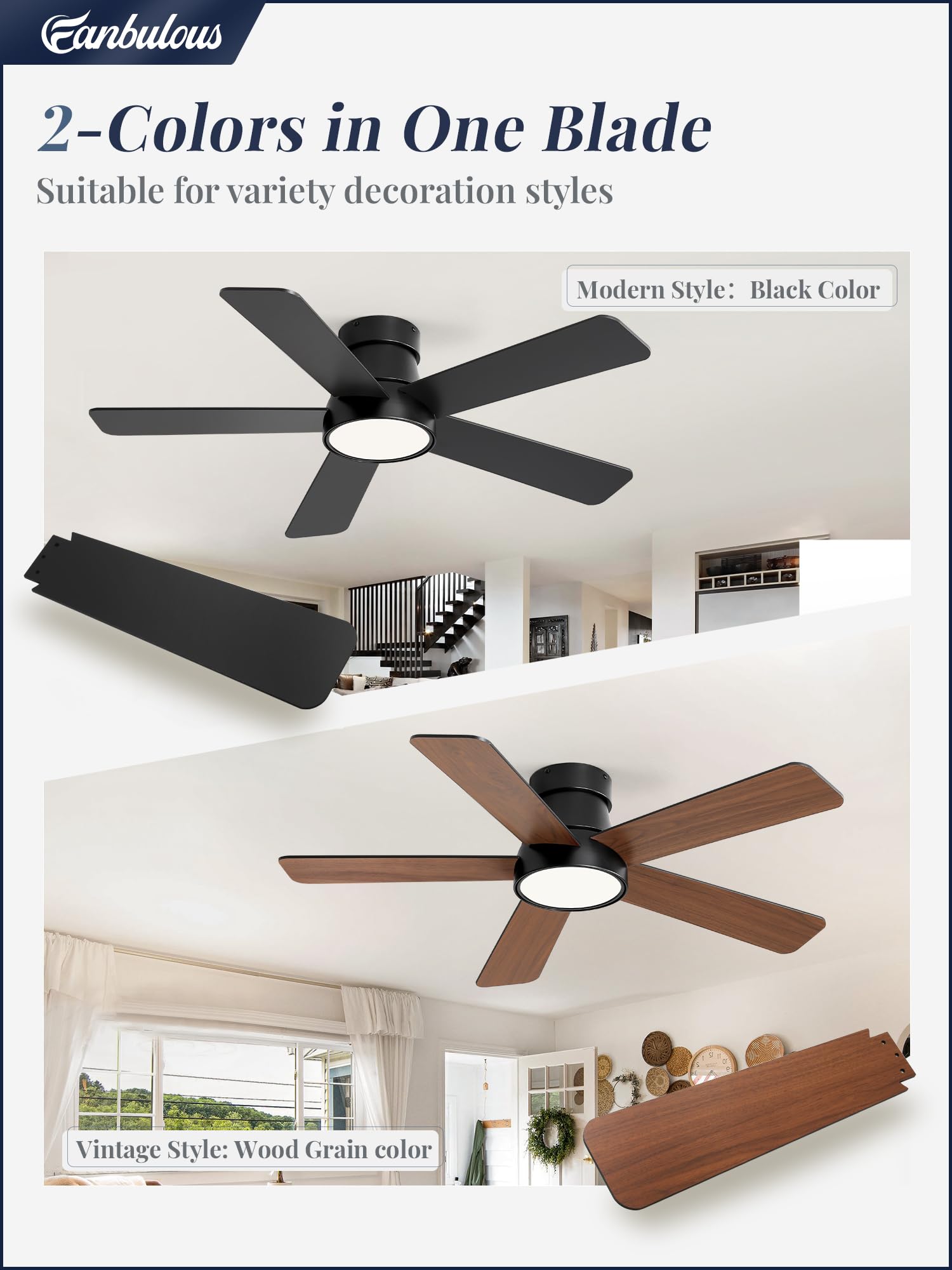 Fanbulous 3CCT adjustable lighting from warm to cool ambiences