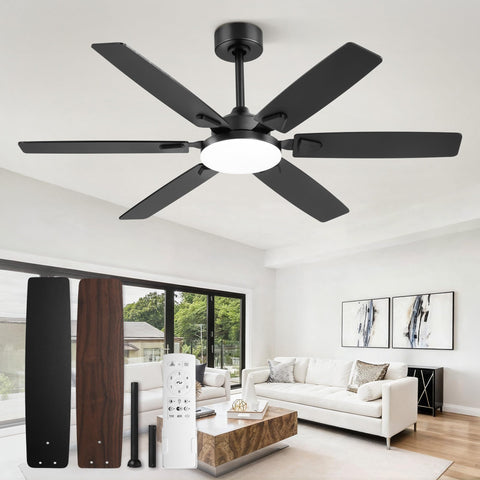 Fanbulous 52-inch ceiling fan with lights for living spaces, quiet cooling and ambient illumination.