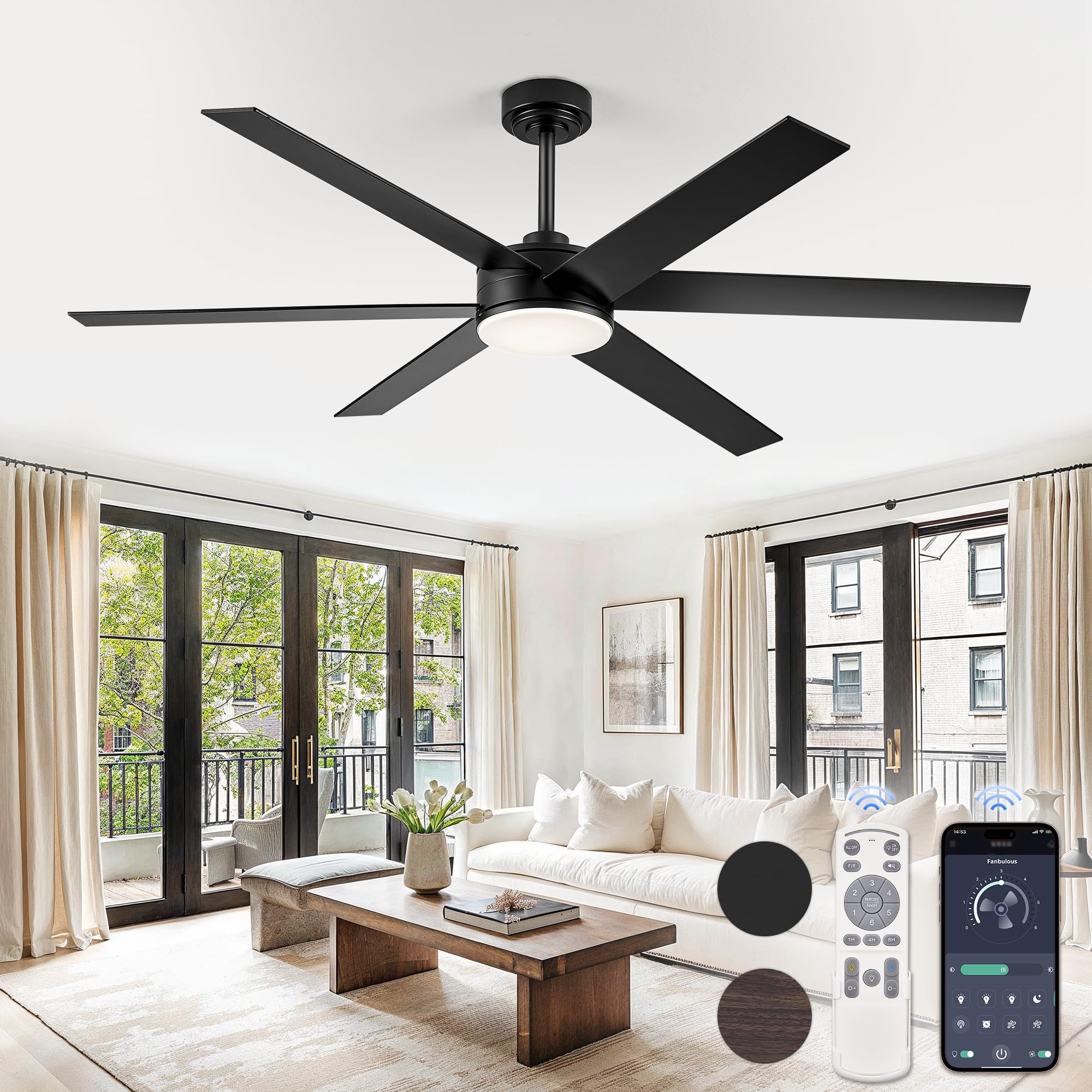Fanbulous 60-inch ceiling fan with light and remote improves air circulation in living spaces