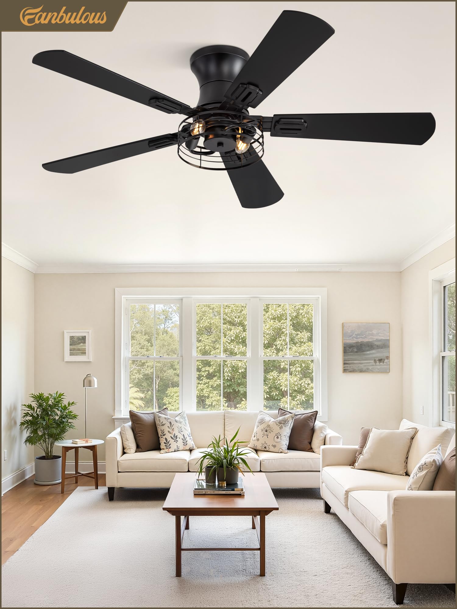 Fanbulous 6-inch down rod suits ceilings up to 15 degrees