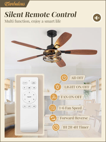 Fanbulous black industrial caged ceiling fan adds bold style to any room.