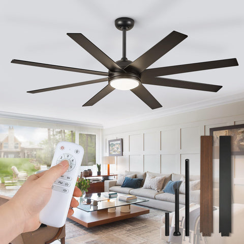 Fanbulous 72in ceiling fan with light and remote enhances living room ambience.
