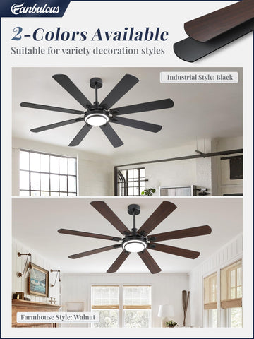 Fanbulous downrod options fit high ceilings and sloped rooms for versatile mounting