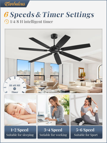Fanbulous dual-finish blades blend black with retro wood grain for versatile decor.
