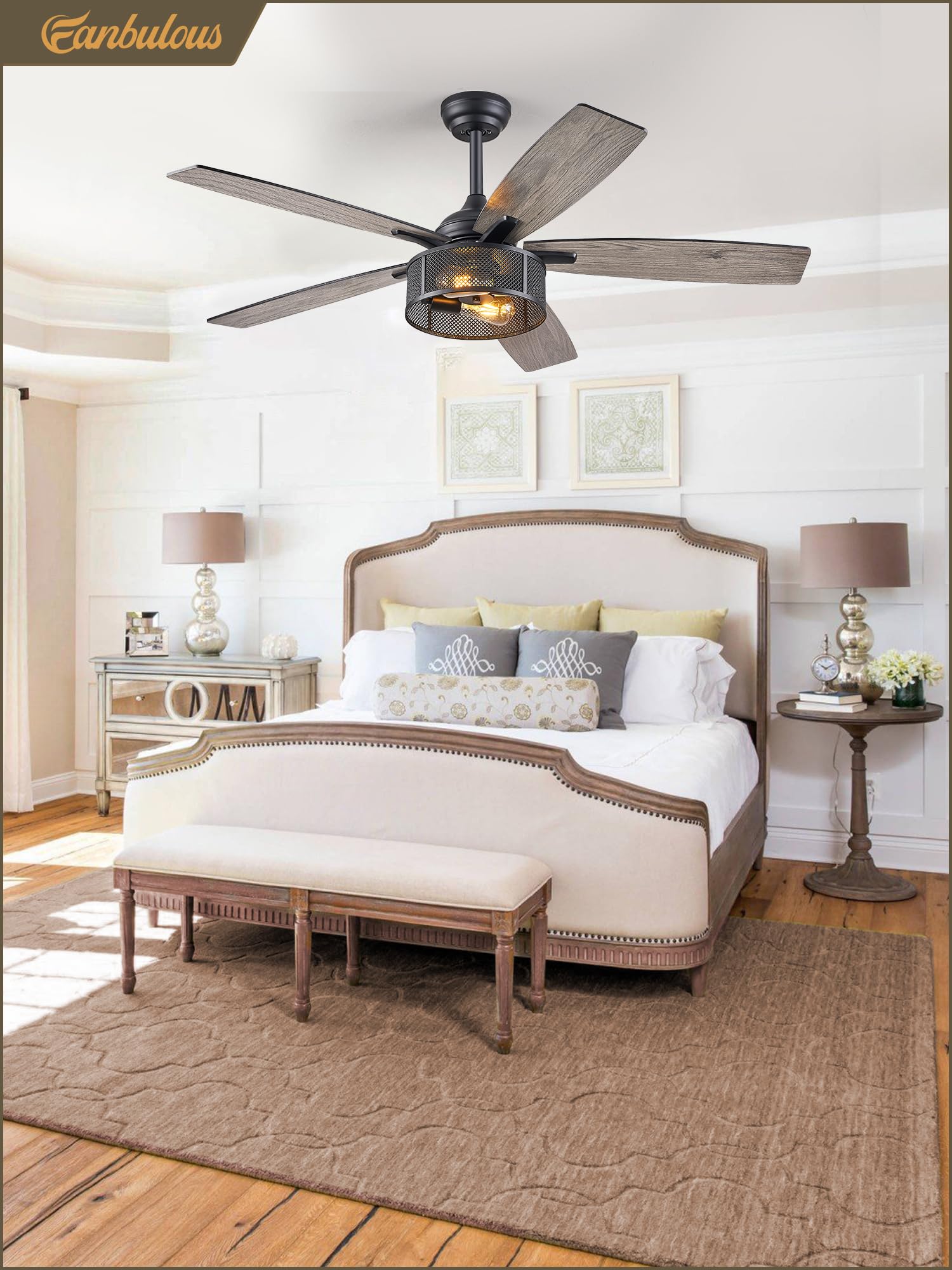 Fanbulous 8-inch downrod option for higher ceilings.