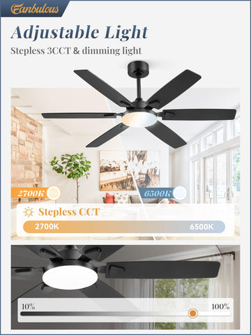 Fanbulous 24W LED with three color temperatures offers flexible ambience.