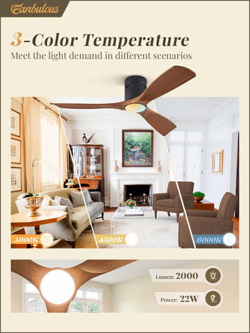Fanbulous LED color temperature options for mood lighting