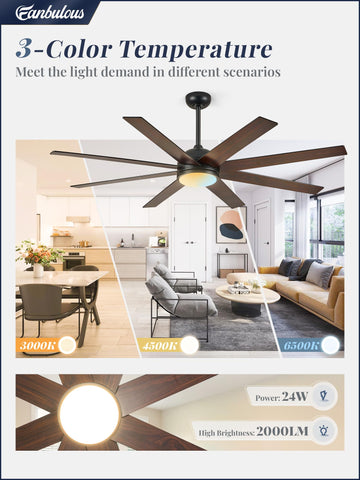 Fanbulous LED light delivers bright 2000 lumens for versatile daytime and evening use.