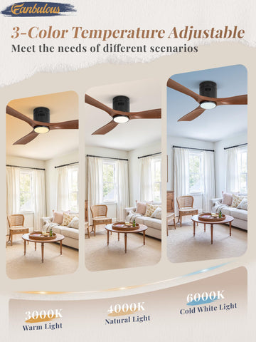 Fanbulous low-profile flush mount fits bedrooms and compact spaces.