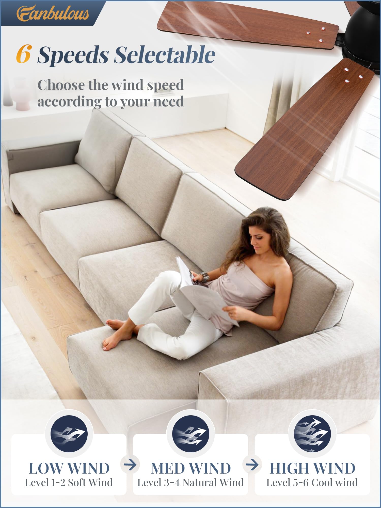 Fanbulous low-profile flush mount image emphasizing compact installation