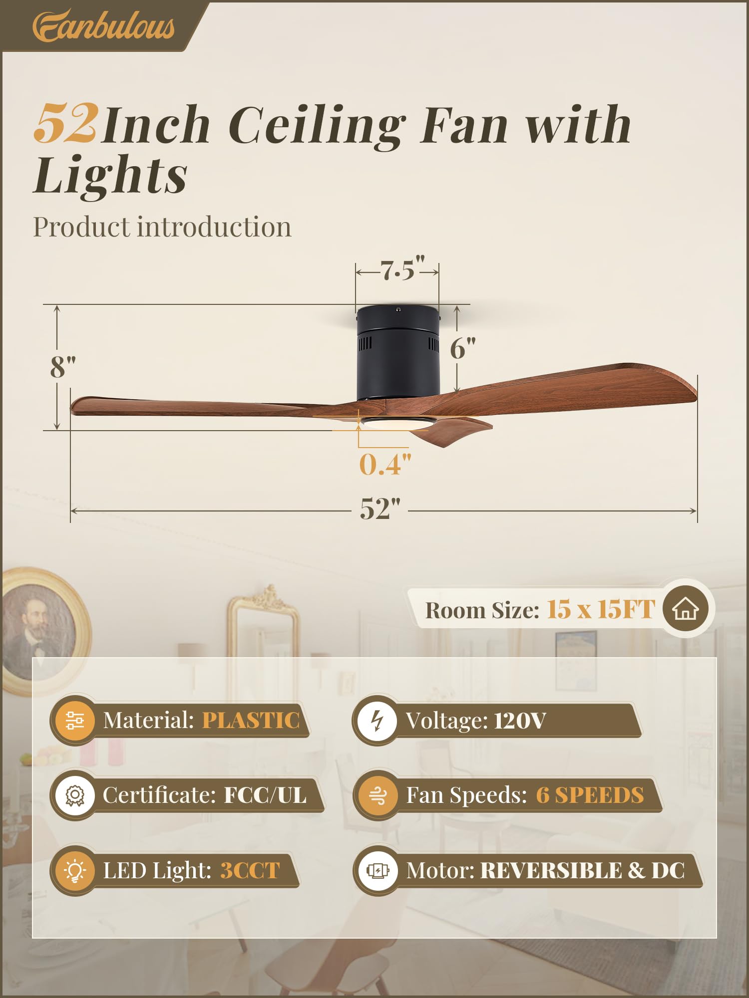 Fanbulous outdoor patio ceiling fan for covered spaces