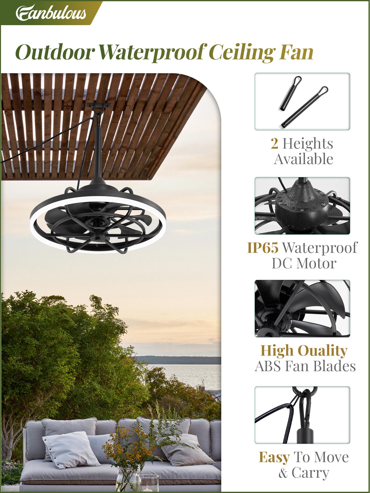 Fanbulous quick installation in about 30 minutes for a fast outdoor upgrade.