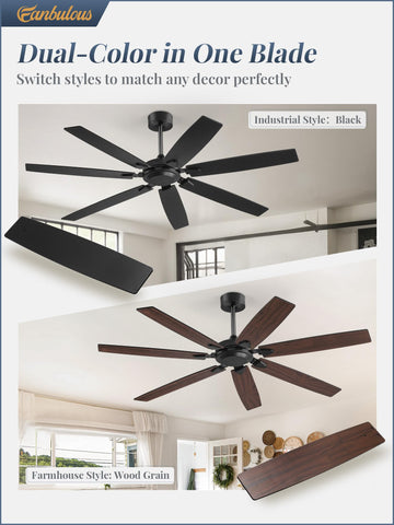 Fanbulous 62-inch quiet DC-motor ceiling fan for near-silent operation.