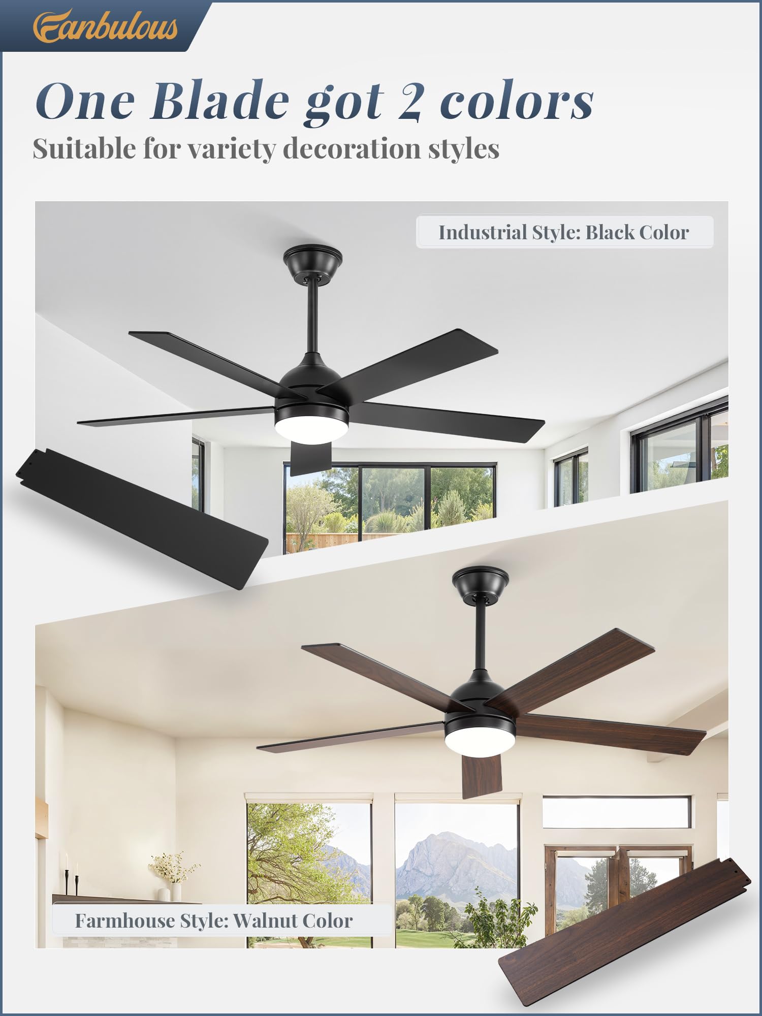 Fanbulous quiet DC motor ensuring near-silent operation in living spaces.