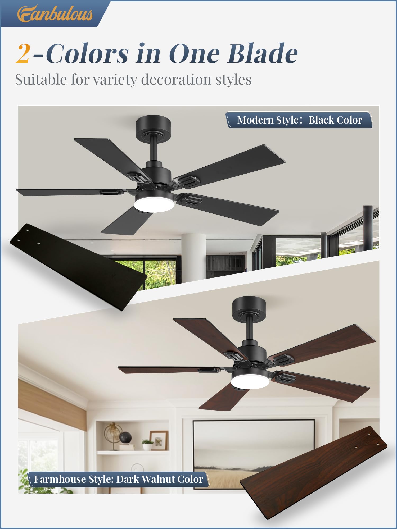 Fanbulous quiet DC motor for near-silent operation and energy efficiency.