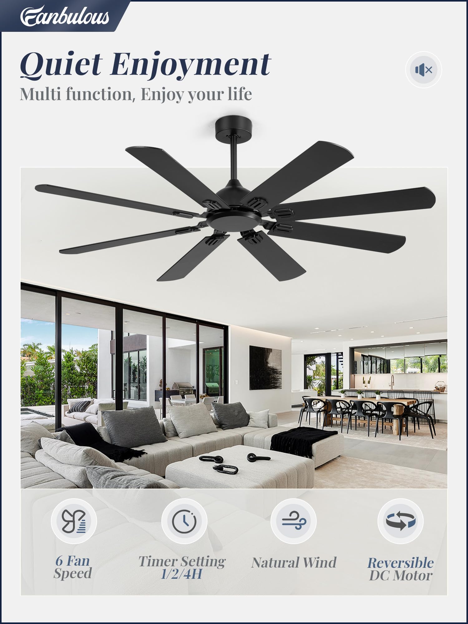 Fanbulous ultra-quiet performance keeps spaces comfortable and focused.