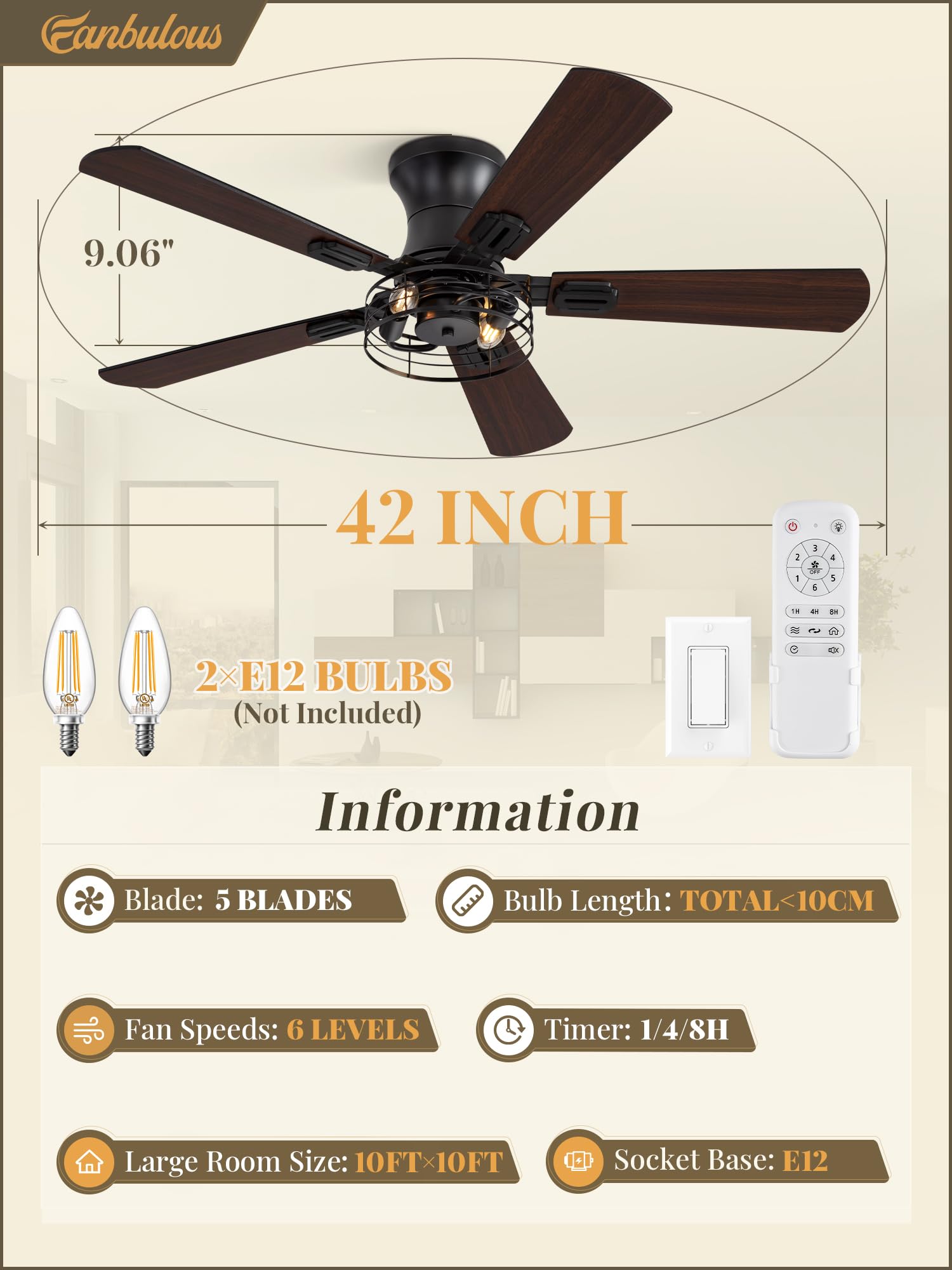 Fanbulous 6-speed remote control makes fine tuning effortless