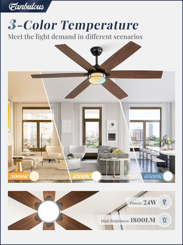 Fanbulous remote control enables easy light and fan adjustments.