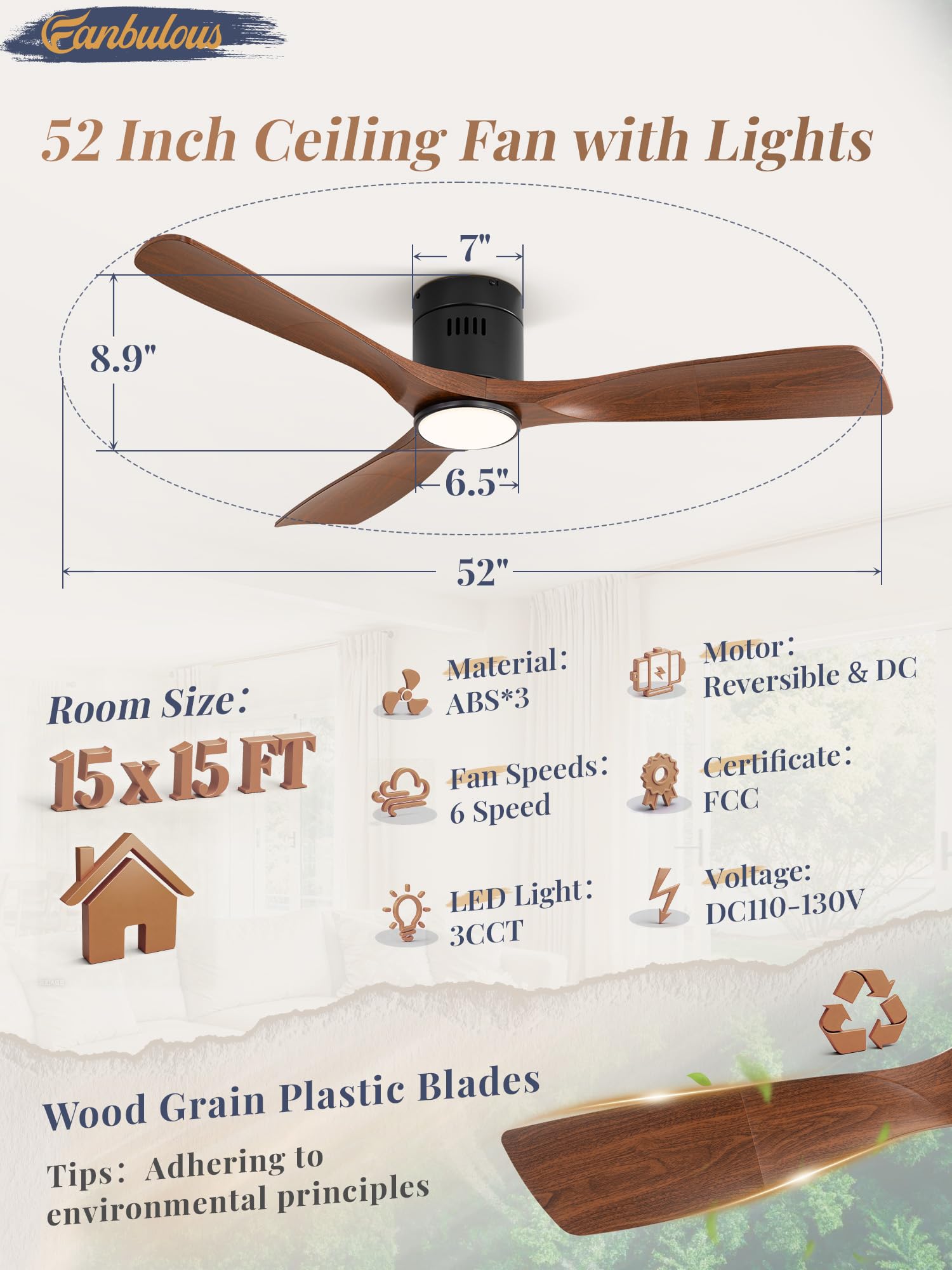 Fanbulous reverse airflow helps circulate air year round.