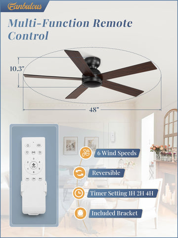 Fanbulous reversible blades black wood offer flexible styling and seasonal airflow routing.