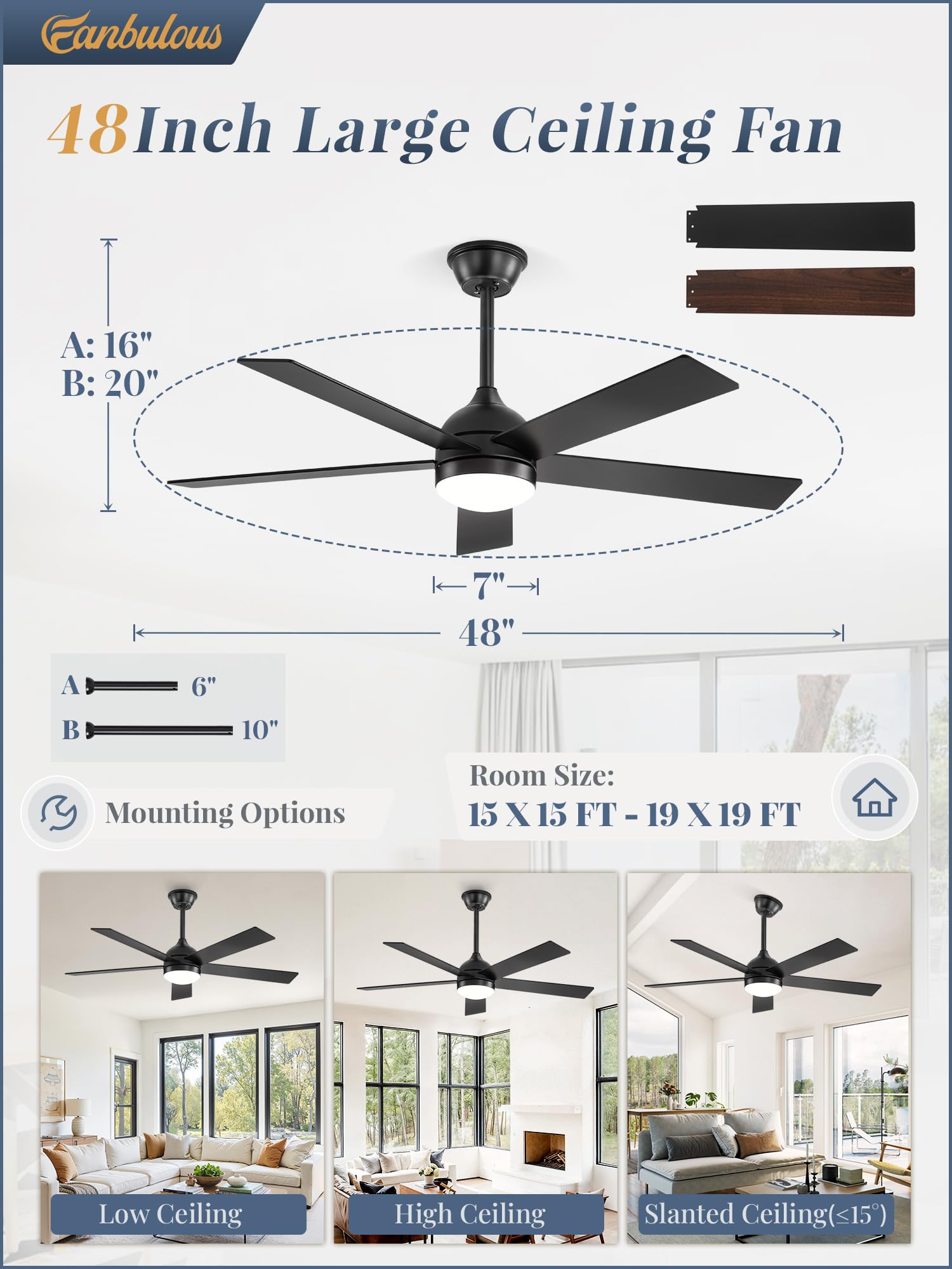 Fanbulous reversible blades for seasonal airflow adjustments.