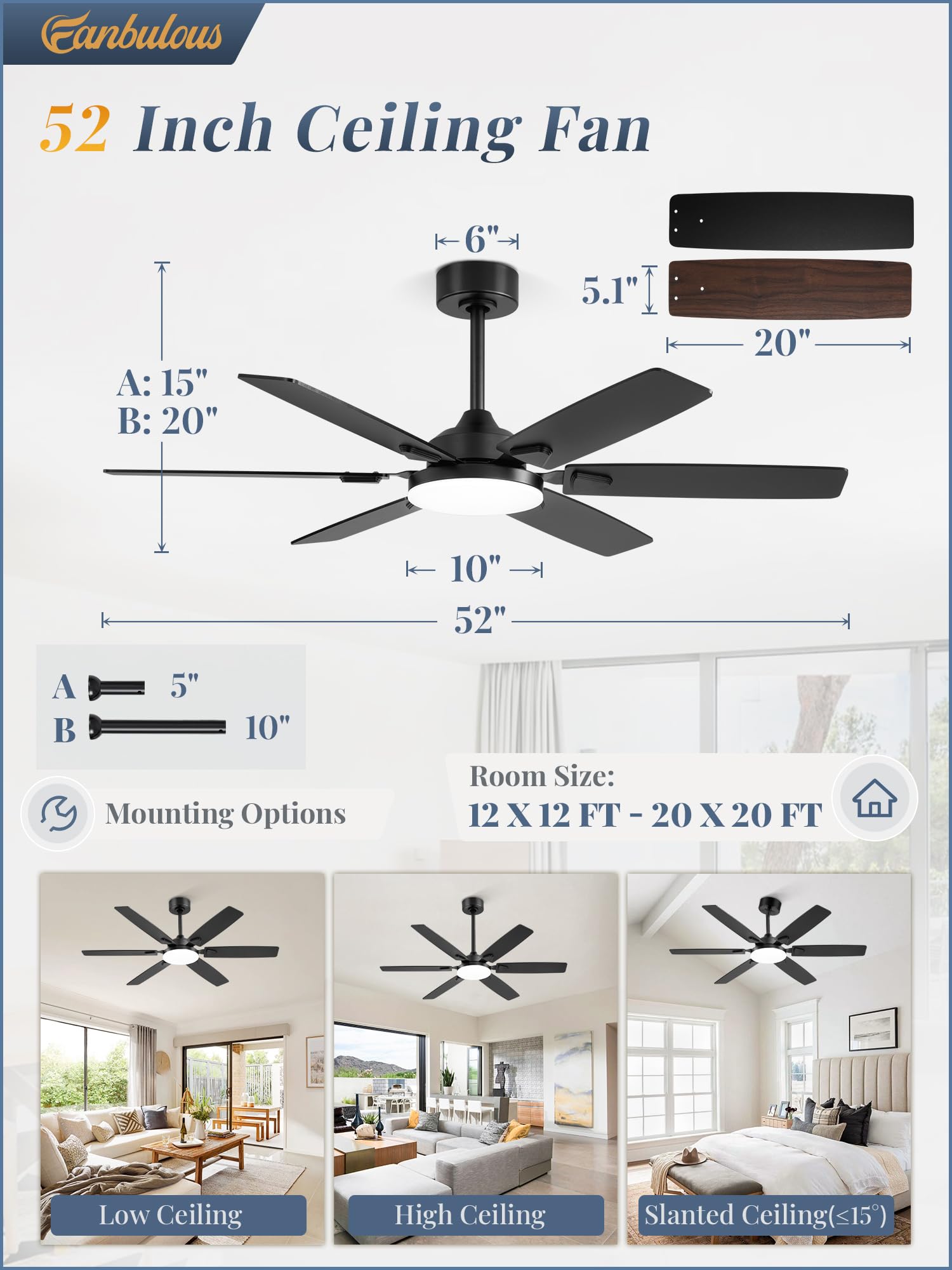 Fanbulous indoor/outdoor design suitable for covered spaces.