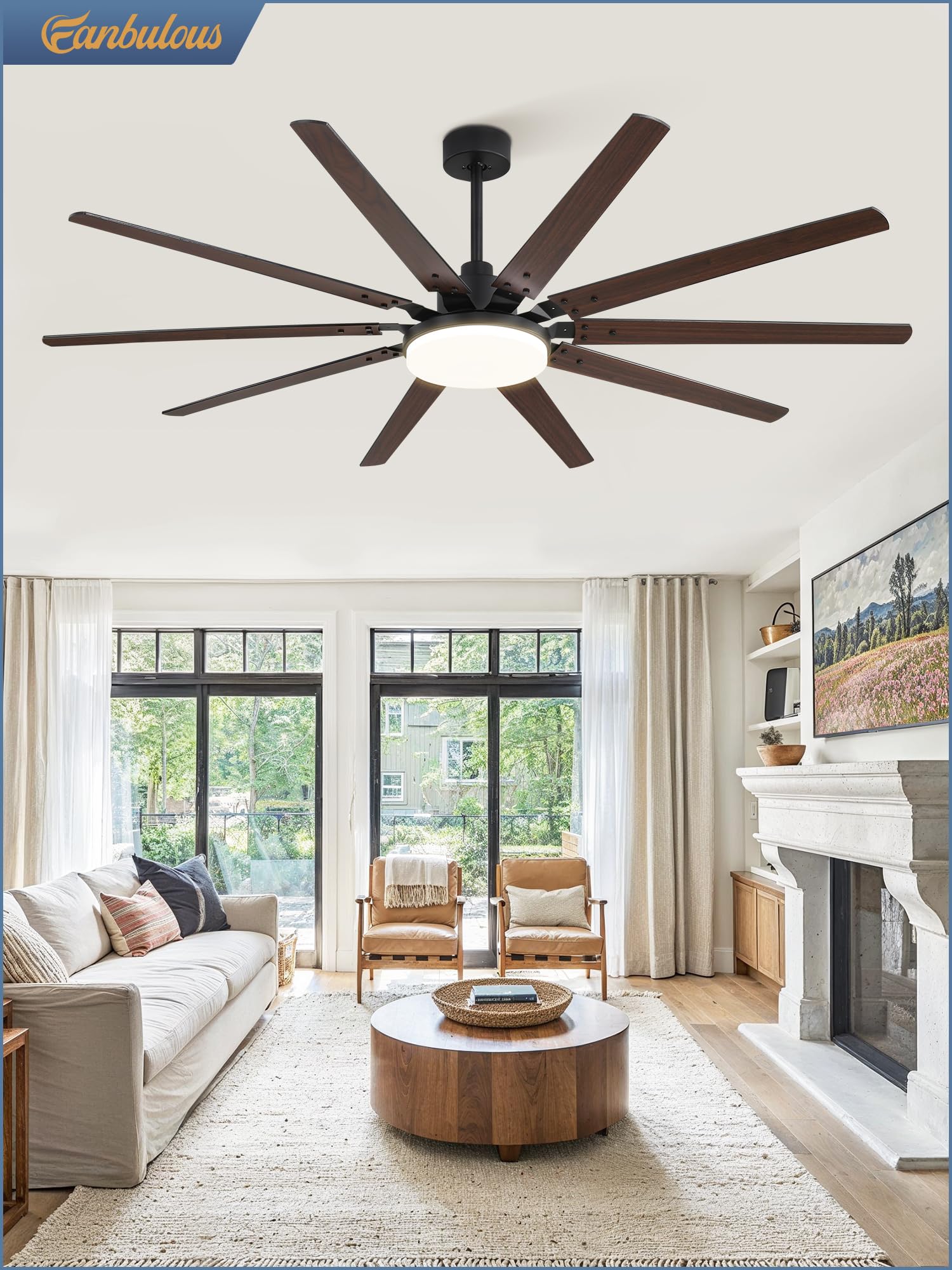 Fanbulous 15-degree slope compatibility ensures proper fit on angled ceilings.