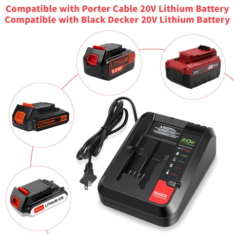 Fancy Buying Black & Decker 20V charger LED indicator close-up for quick status checks.