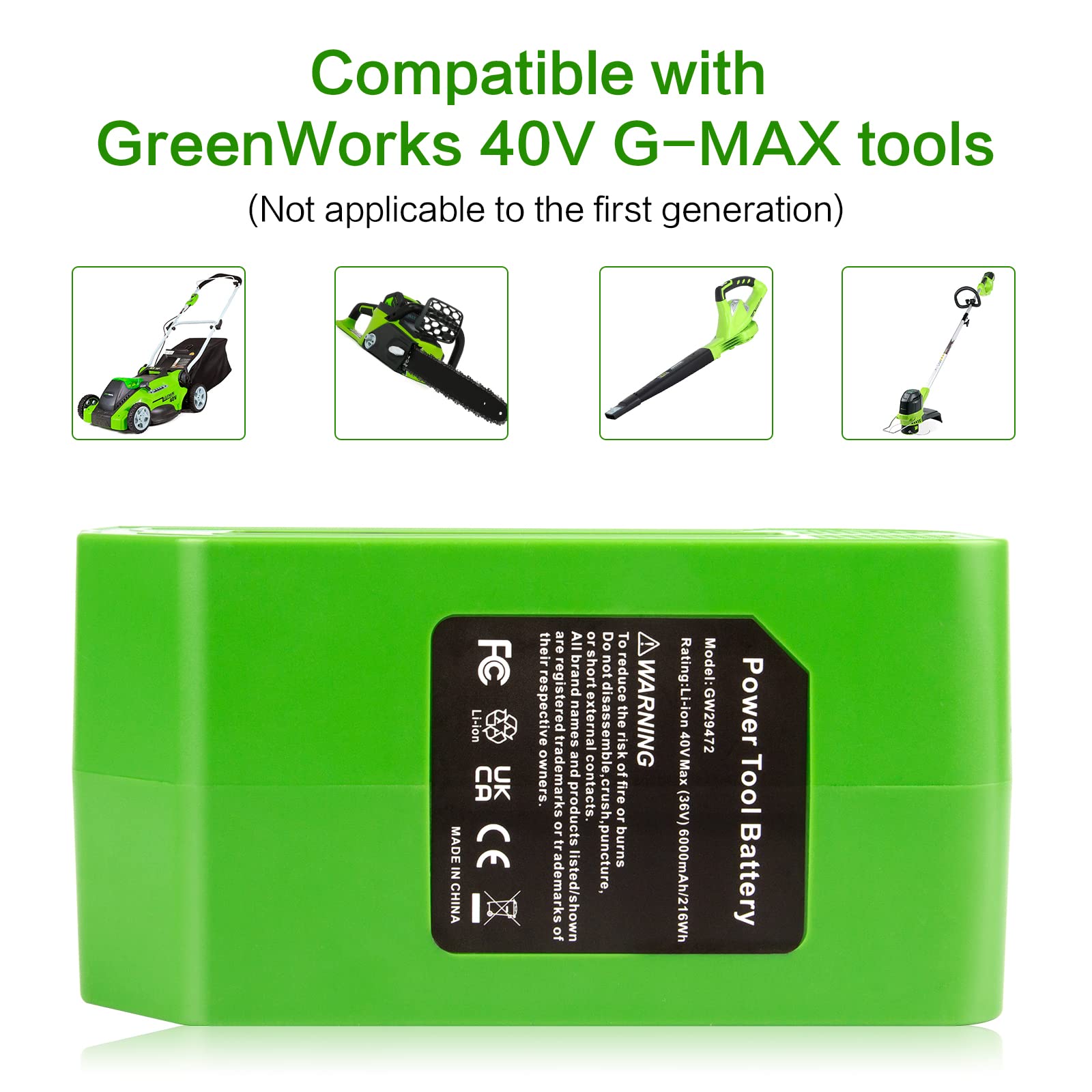 LB40A010 easy install and removal for GreenWorks tools.